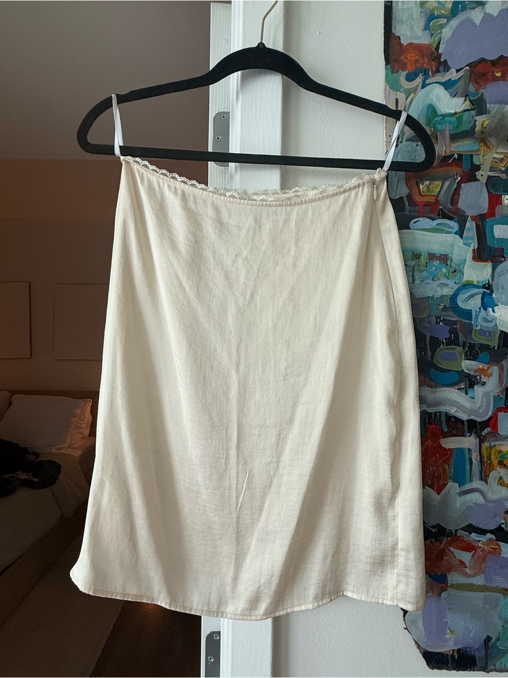 Sunday Best Cream Mini Slip Skirt